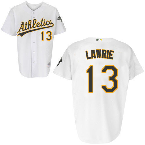 Brett Lawrie #13 Youth Baseball Jersey-Oakland Athletics Authentic Home White Cool Base MLB Jersey